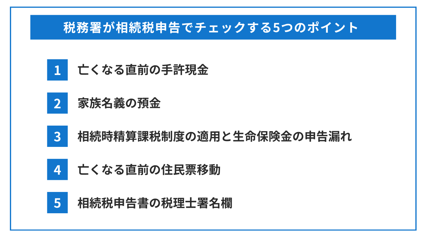 税務署が相続税申告でチェックする5つのポイント